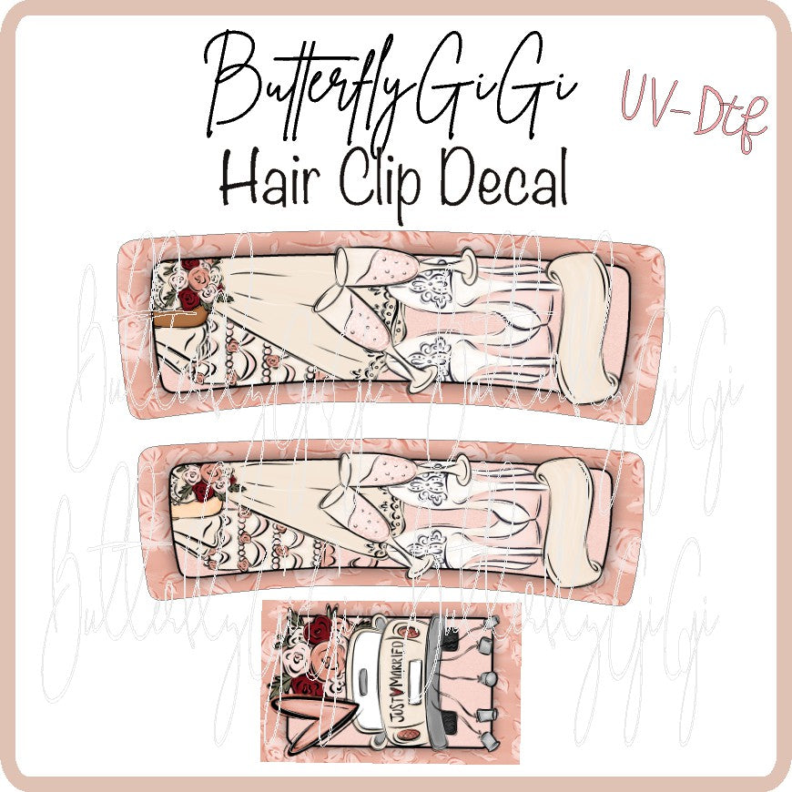 Bride Hair Clip DECAL UV DTF
