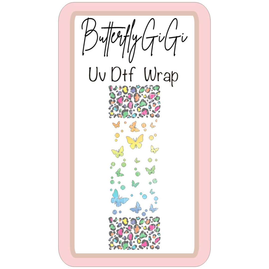 Butterfly Color Leopard UV DTF Wrap