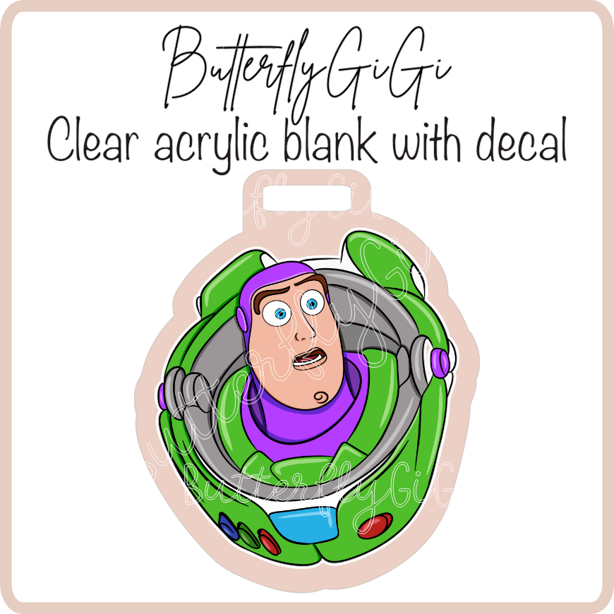 Buzz Badge Buddy Acrylic Blank & Decal