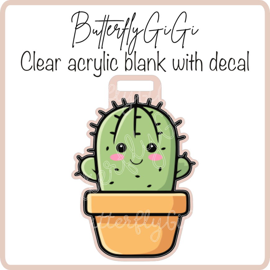 Cactus Badge Buddy Acrylic Blank & Decal