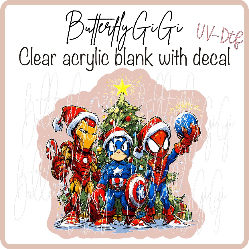 Captain Iron Spider xmas UV DTF