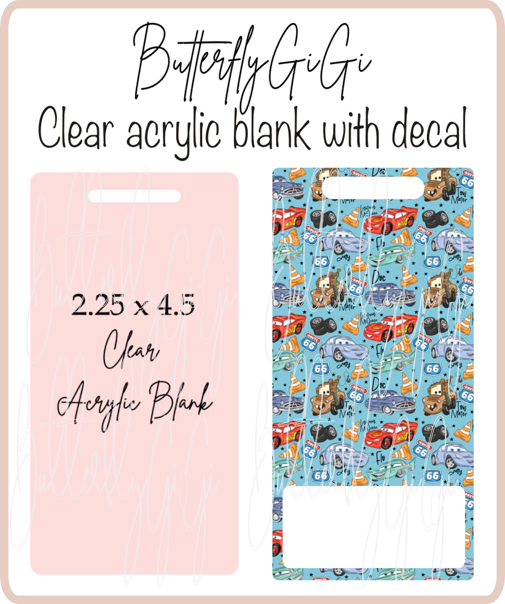Cars Blue Buddy Acrylic Blank & Decal