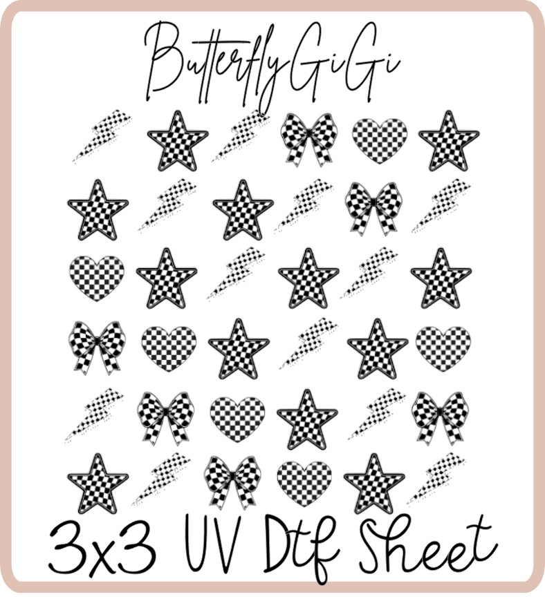 Checkered Uv Dtf SHEET