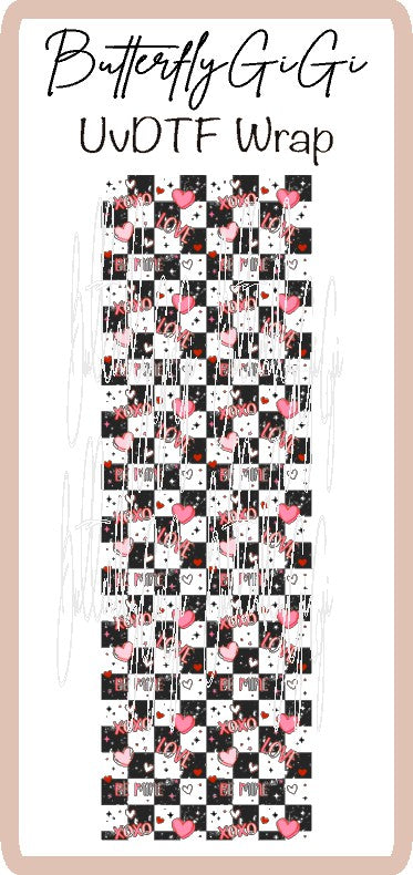 Checkered Be Mine UV Dtf Wrap