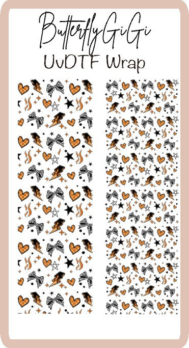 Checkered Bow Fire UV Dtf Wrap