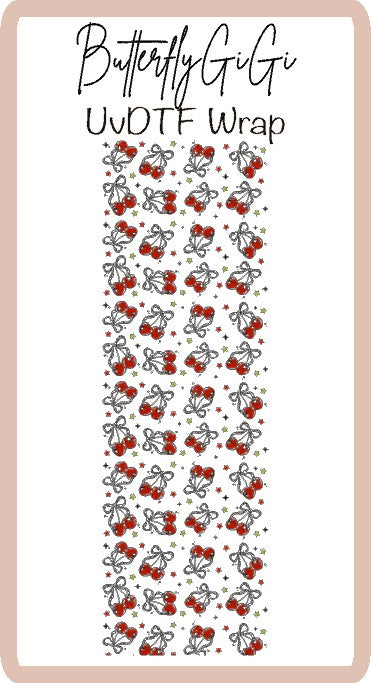 Checkered Cherry UV Dtf Wrap