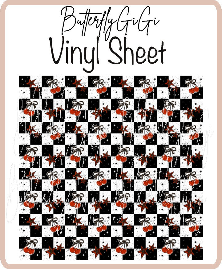 Checkered Cherry Vinyl Sheet
