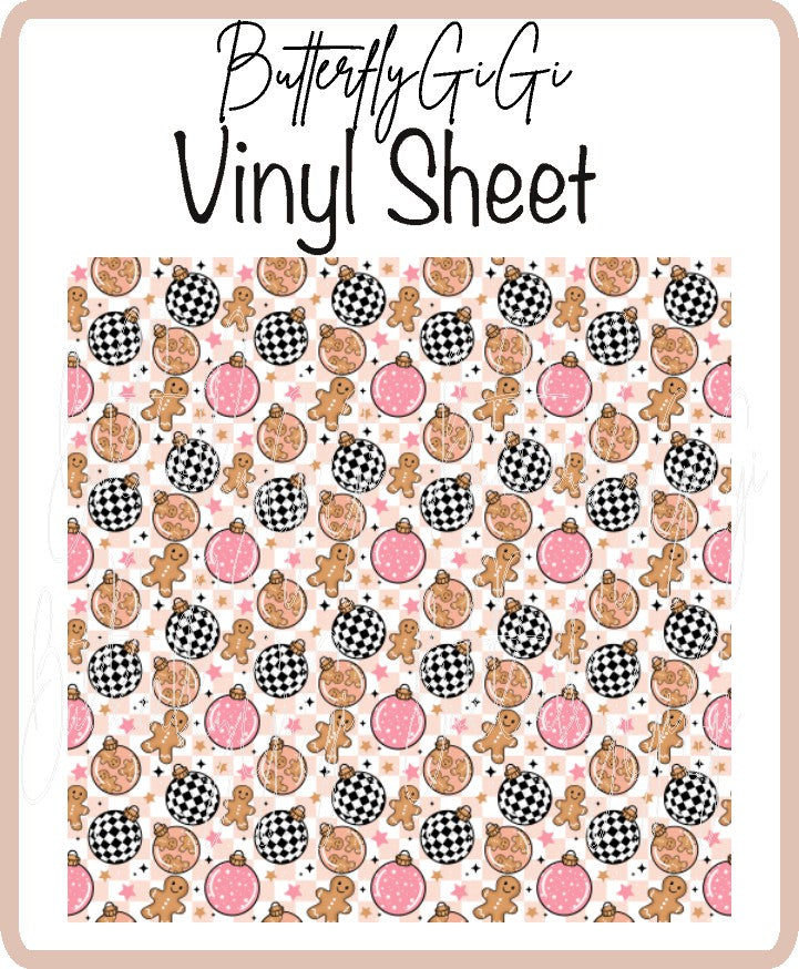 Checkered Gingerbread Vinyl Sheet