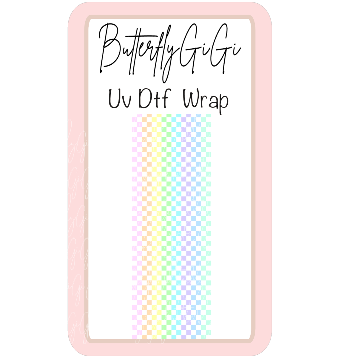 Wrap Checkered Pastel Uv Dtf