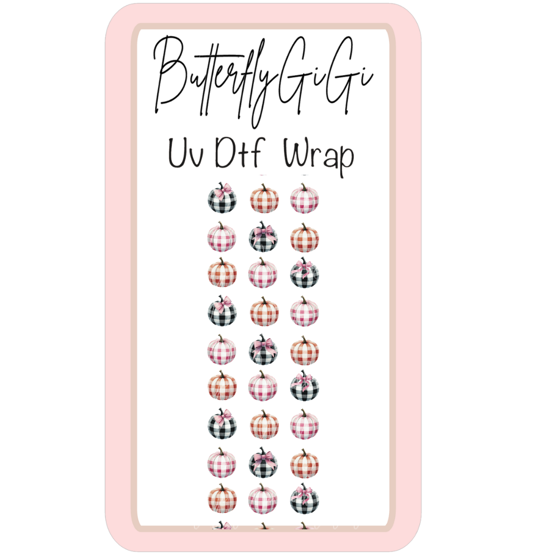 Wrap Checkered Pumpkin UV DTF