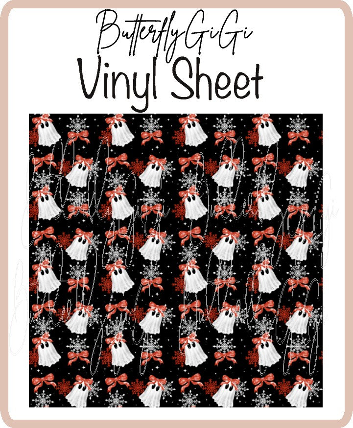Christmas Lace Ghost Vinyl Sheet