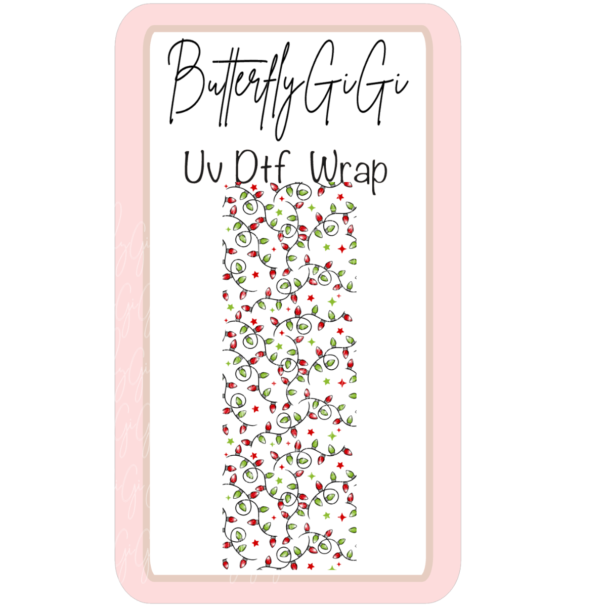 Christmas Lights Uv Dtf Wrap