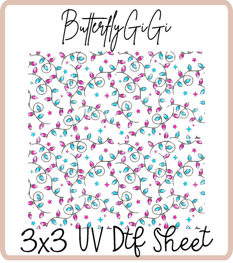 Christmas Lights Uv Dtf Sheet
