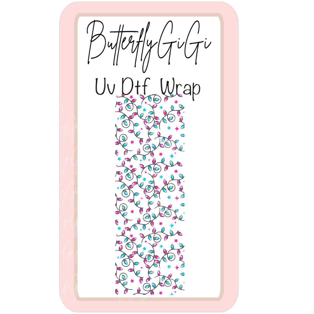 Christmas Lights Uv Dtf Wrap