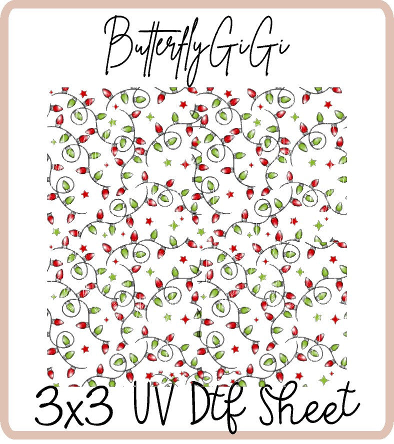 Christmas Lights Uv Dtf Sheet