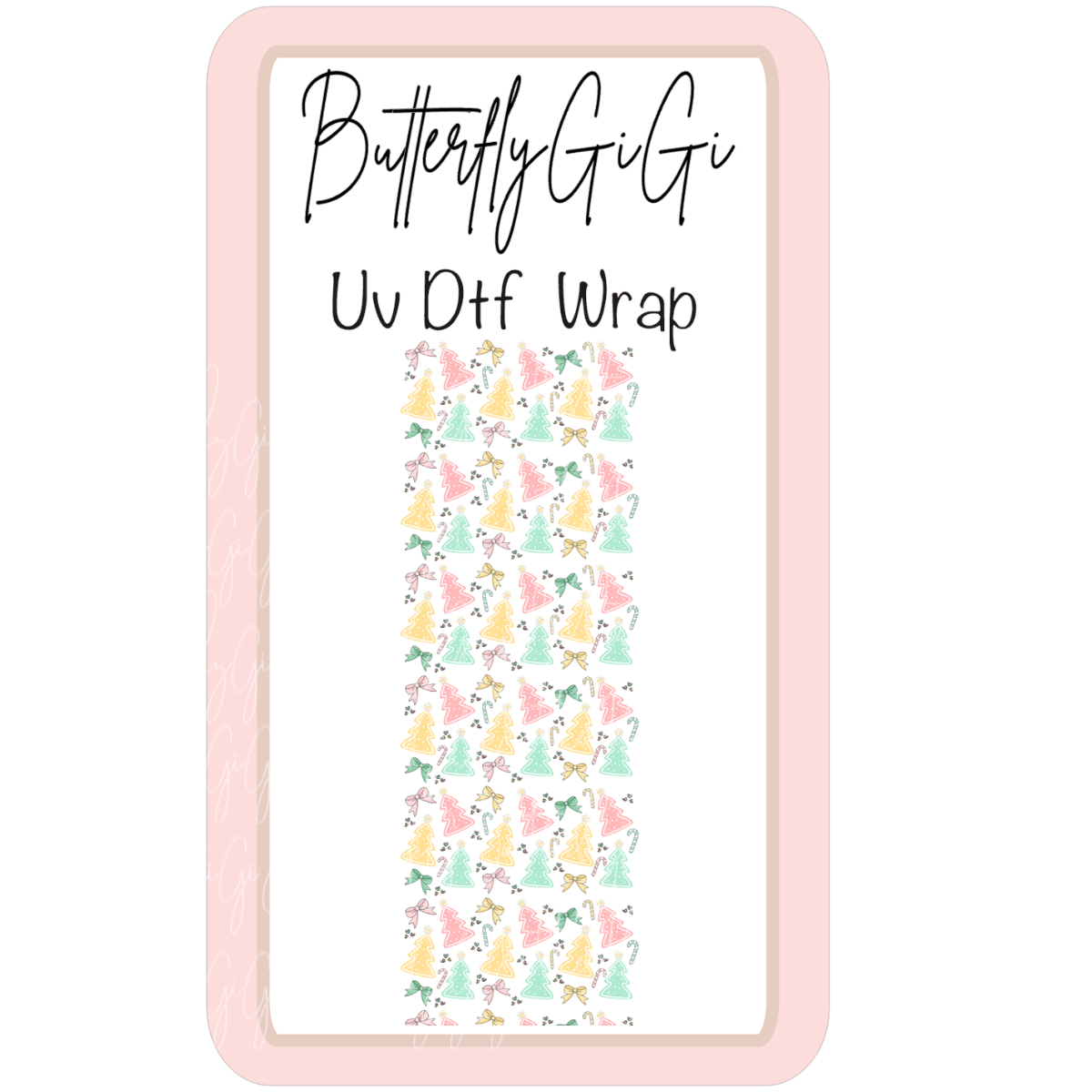 Christmas Pastel Uv Dtf Wrap