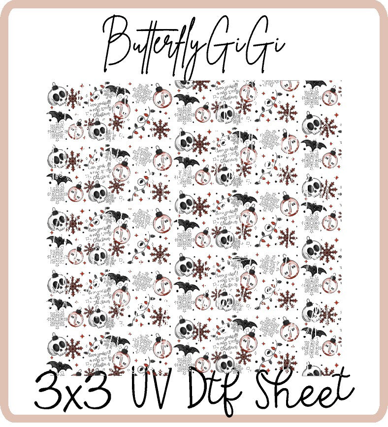 Christmas Skeleton Uv Dtf Sheet