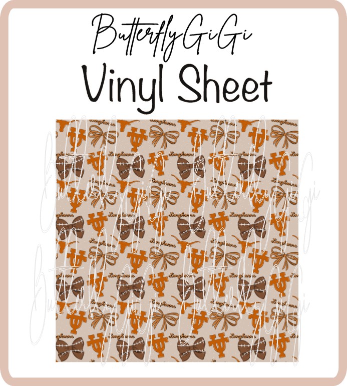 College Bows & Helmets Vinyl Sheet