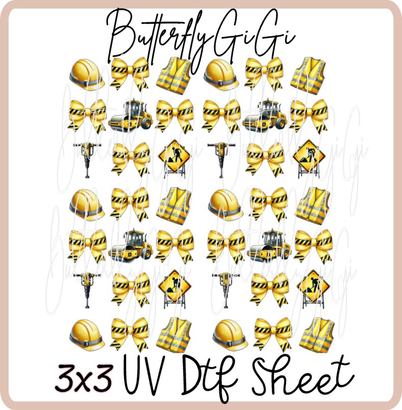 3x3 Construction Uv Dtf SHEET
