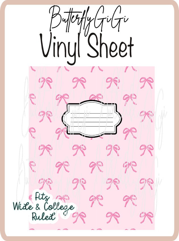 Vinyl Notebook Coquette Pink Bow Cover