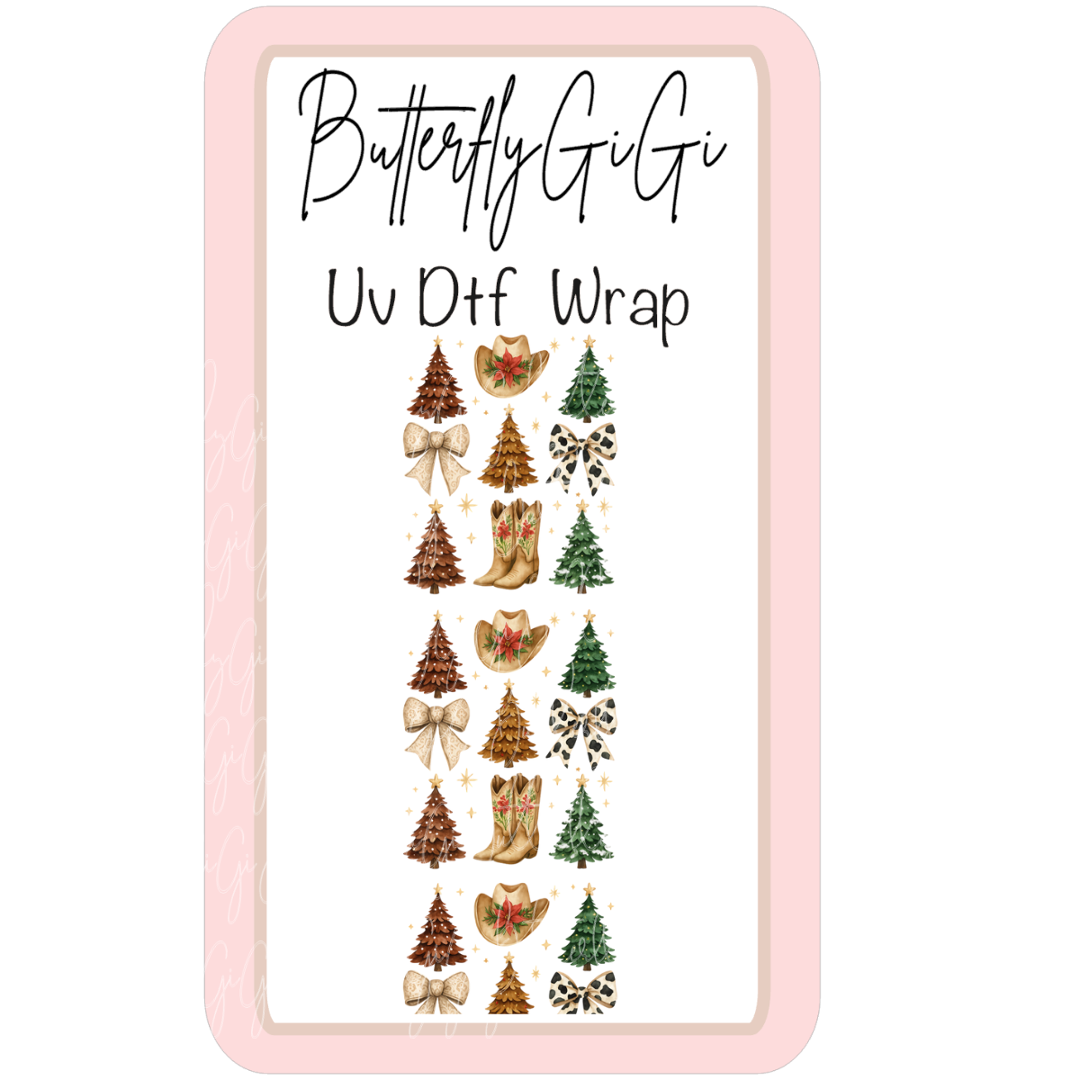 Country Christmas Uv Dtf Wrap