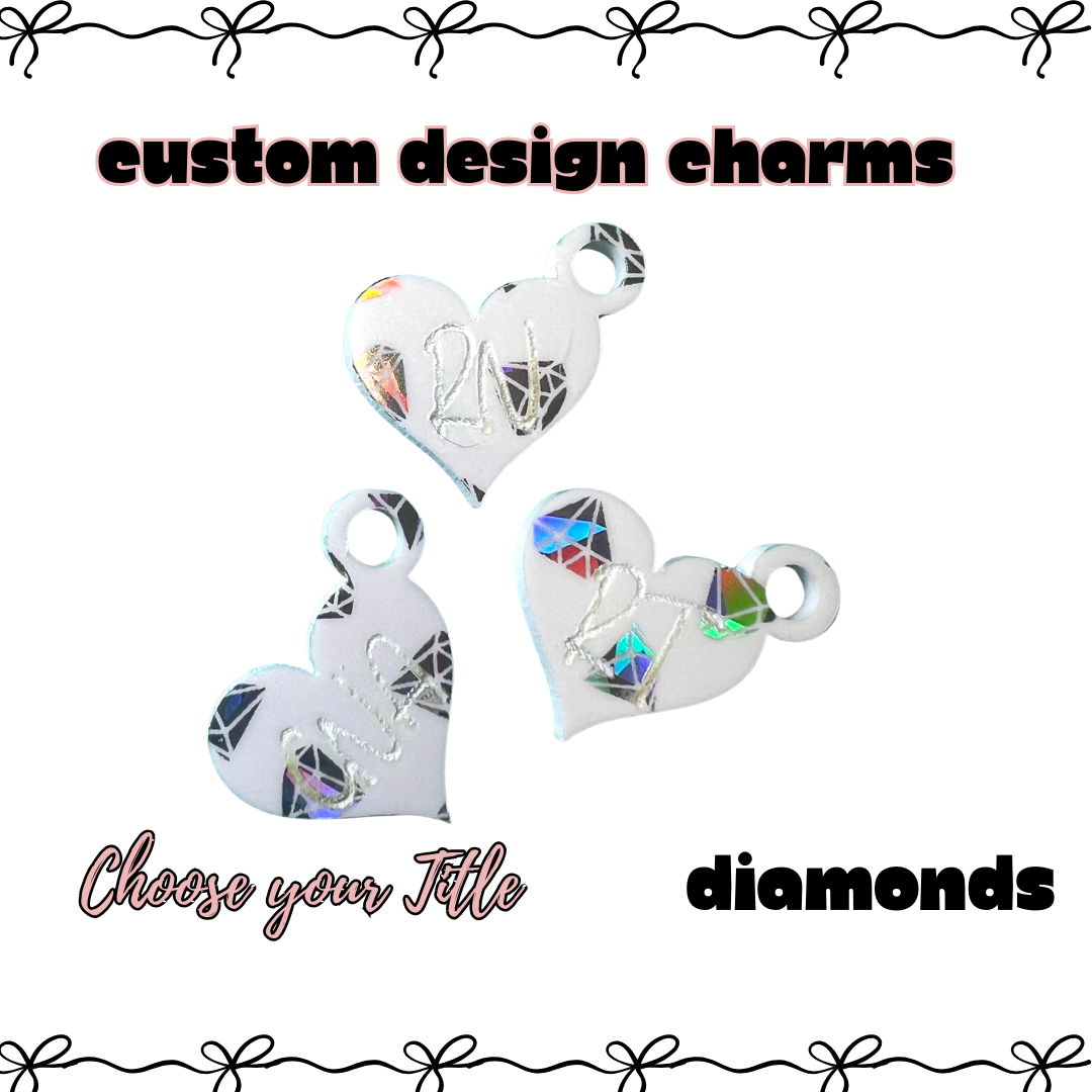 .Charm Acrylic Custom Heart Diamonds