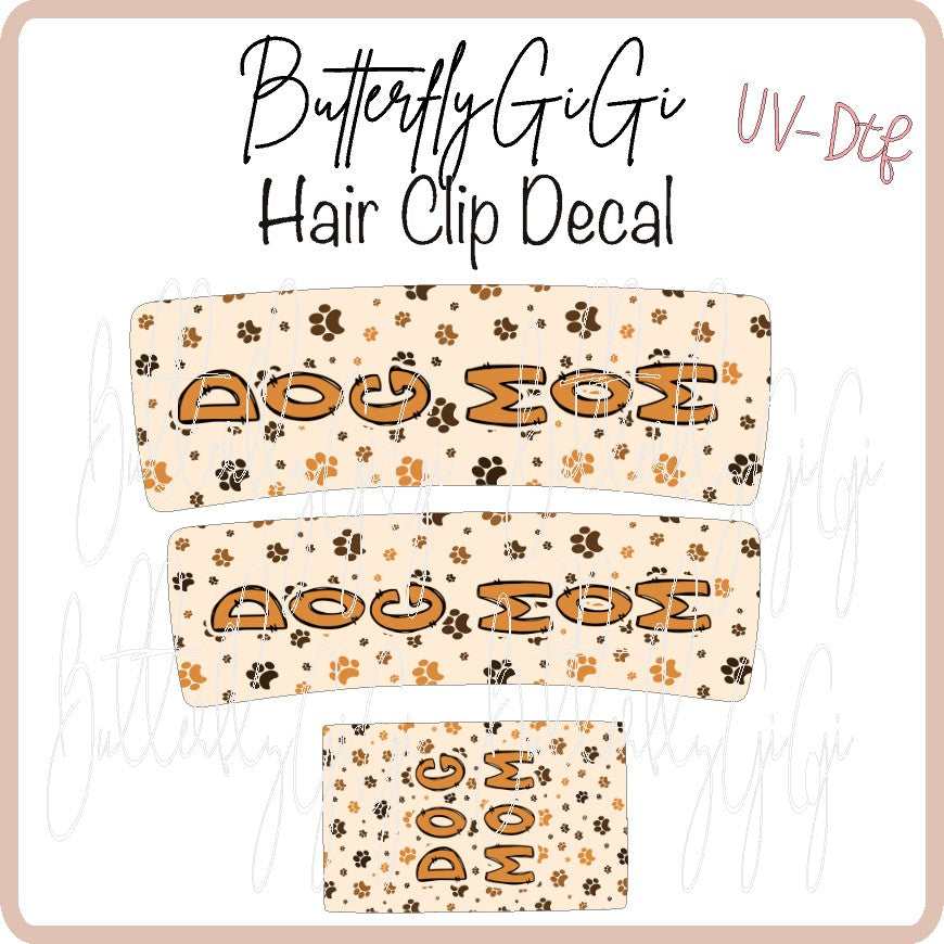 Dog Mom Hair Clip DECAL UV DTF