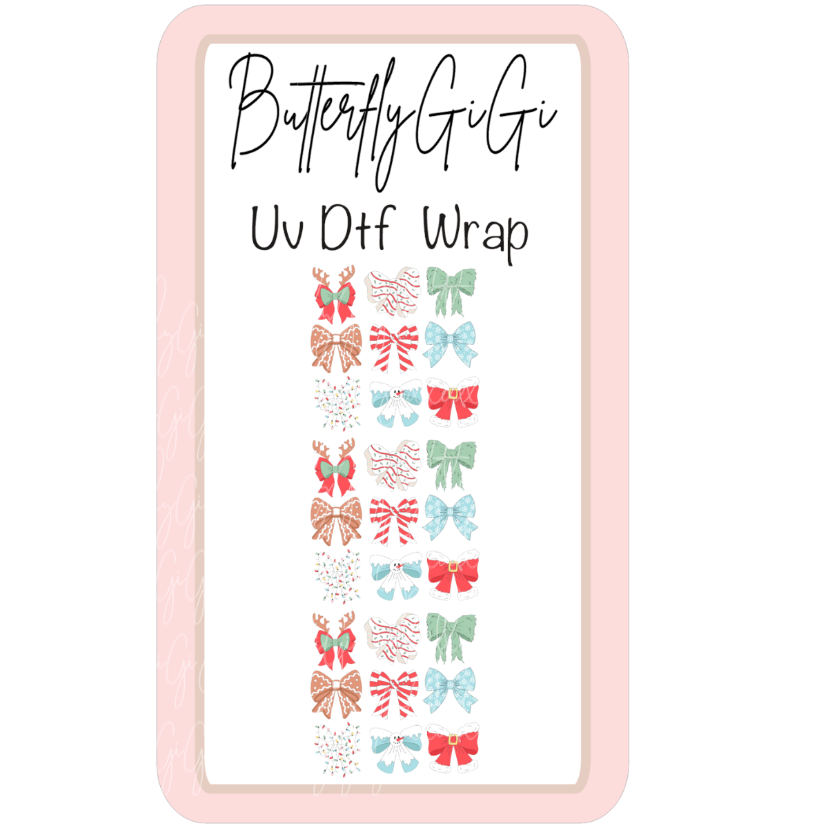 Festive Bows Uv Dtf Wrap