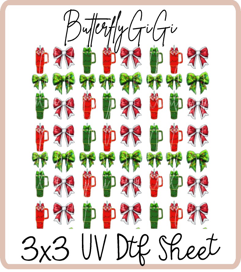 Festive Tumbler Uv Dtf Sheet