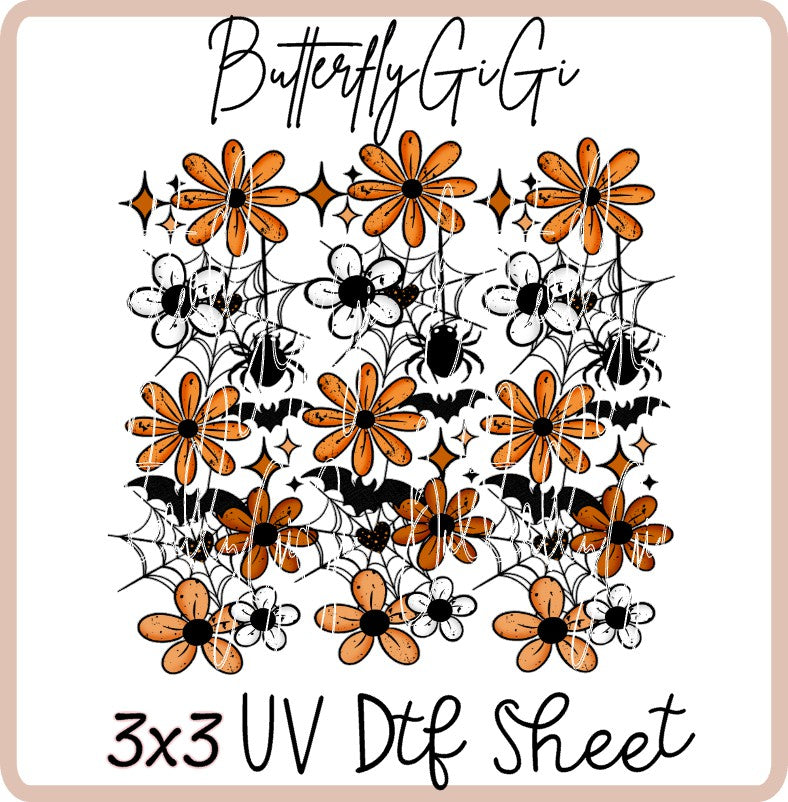 3x3 Flowers Spider Uv Dtf SHEET