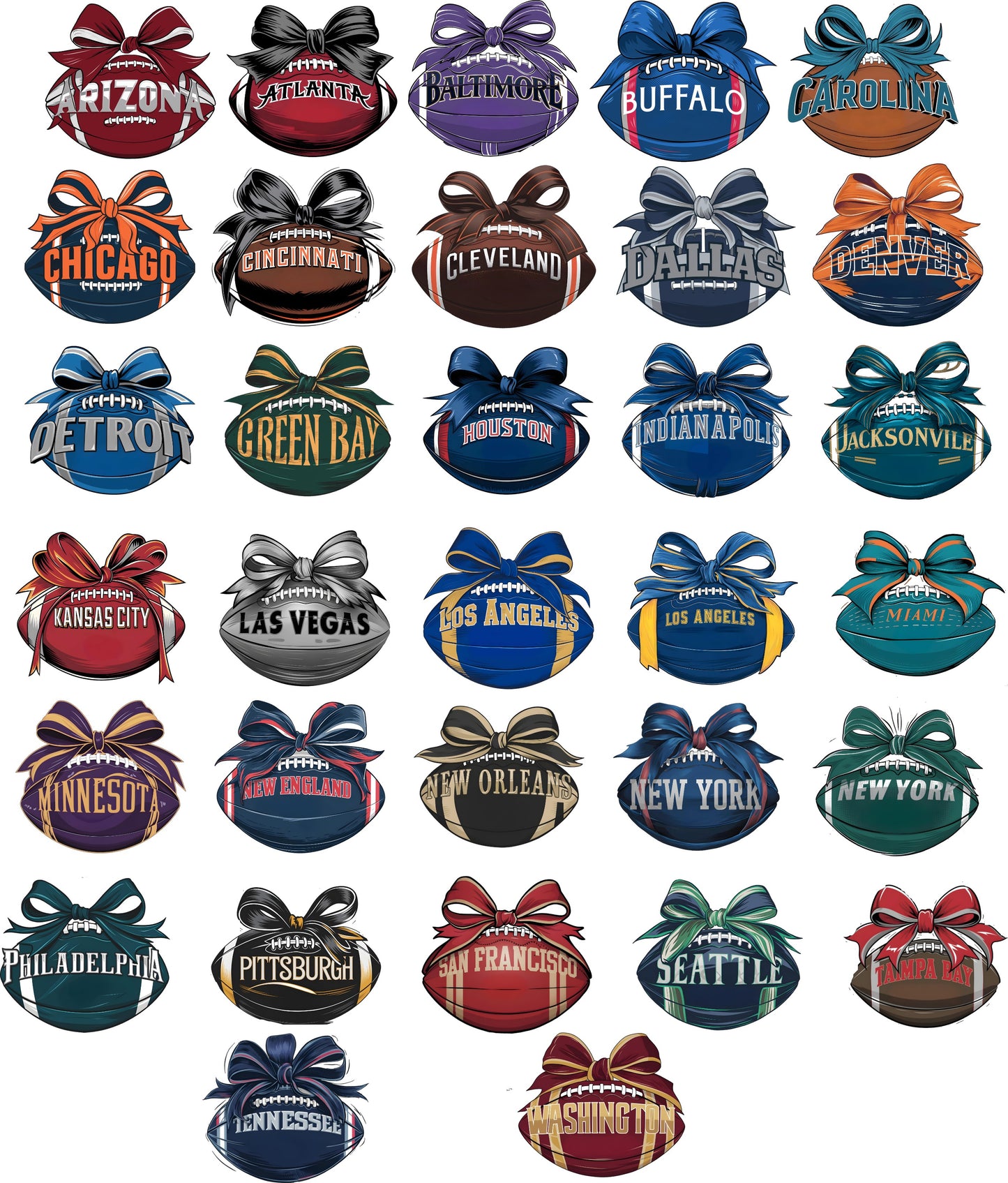 Sports UVDTF Football Bow