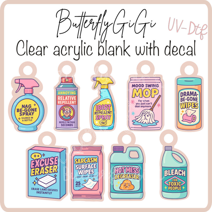 Funny cleaning Products UVDTF