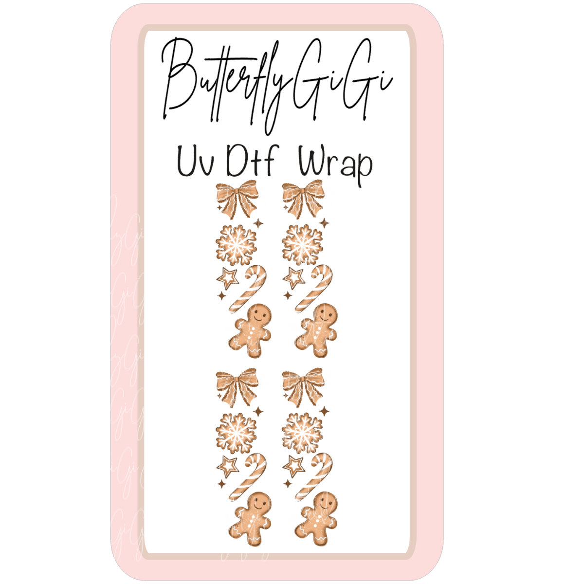 Gingerbread Uv Dtf Wrap