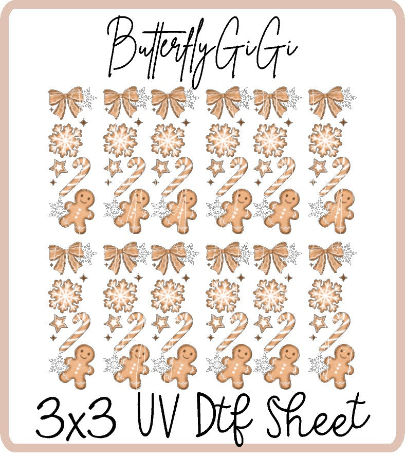 Gingerbread Uv Dtf Sheet