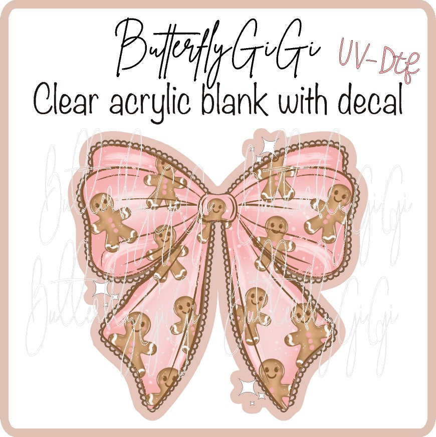 Gingerbread Bow UV DTF