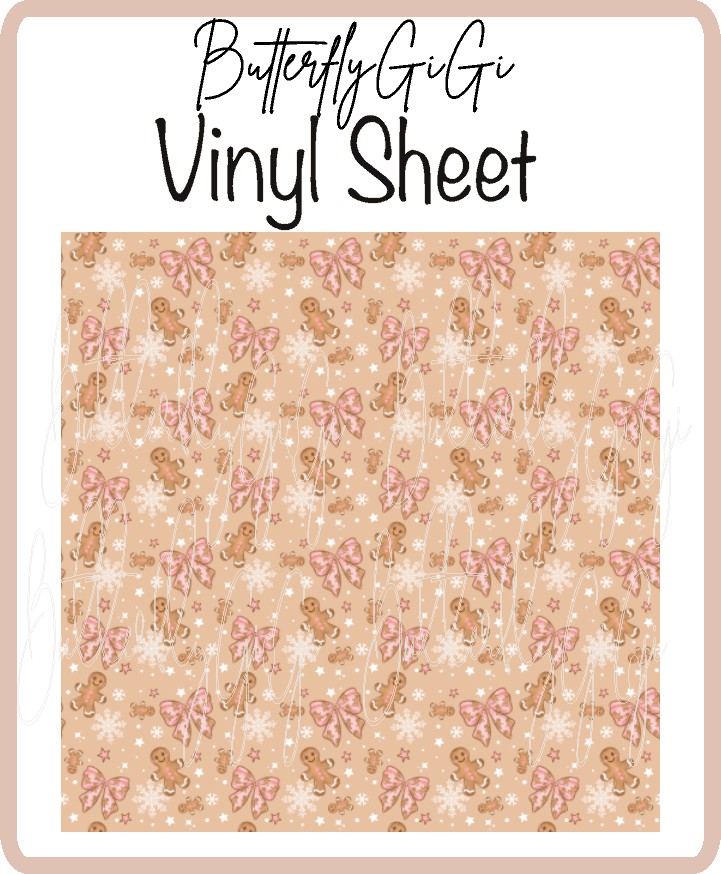 Gingerbread Bow Vinyl Sheet