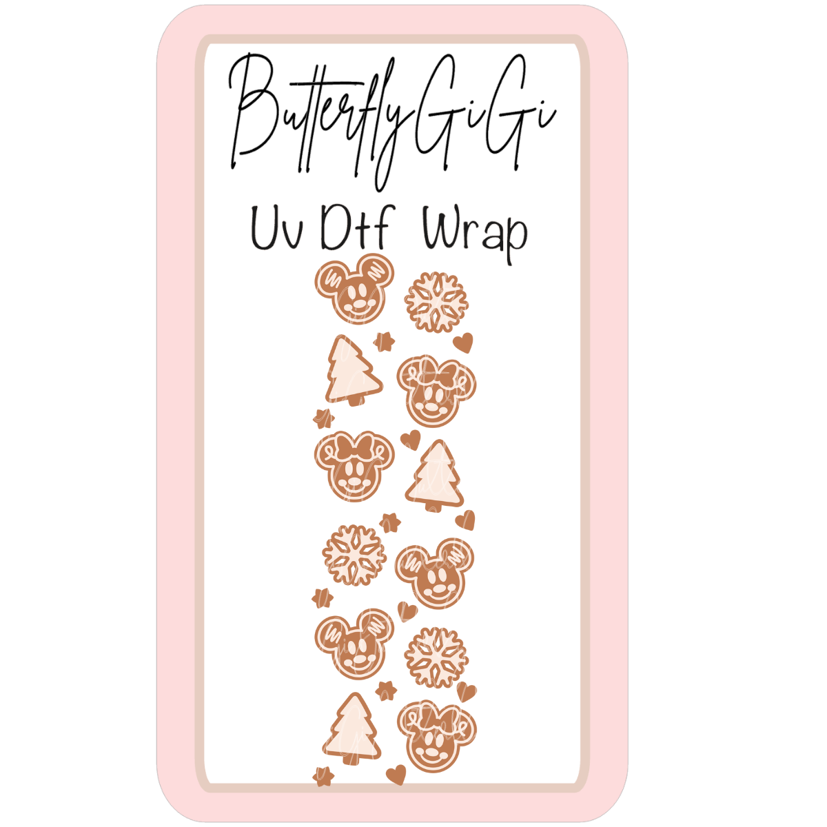 Wrap Gold Mouse Christmas UV Dtf