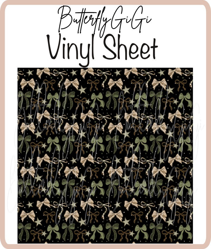 Green Bows Vinyl Sheet