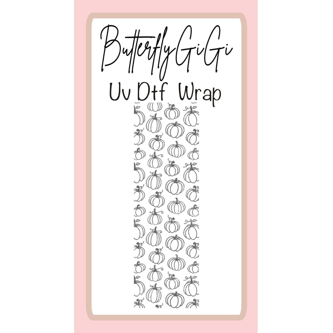 Wrap Halloween Pumpkin Black UV DTF