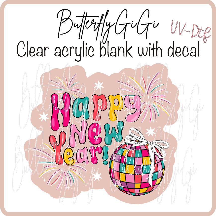 Happy New Year Fireworks UV DTF