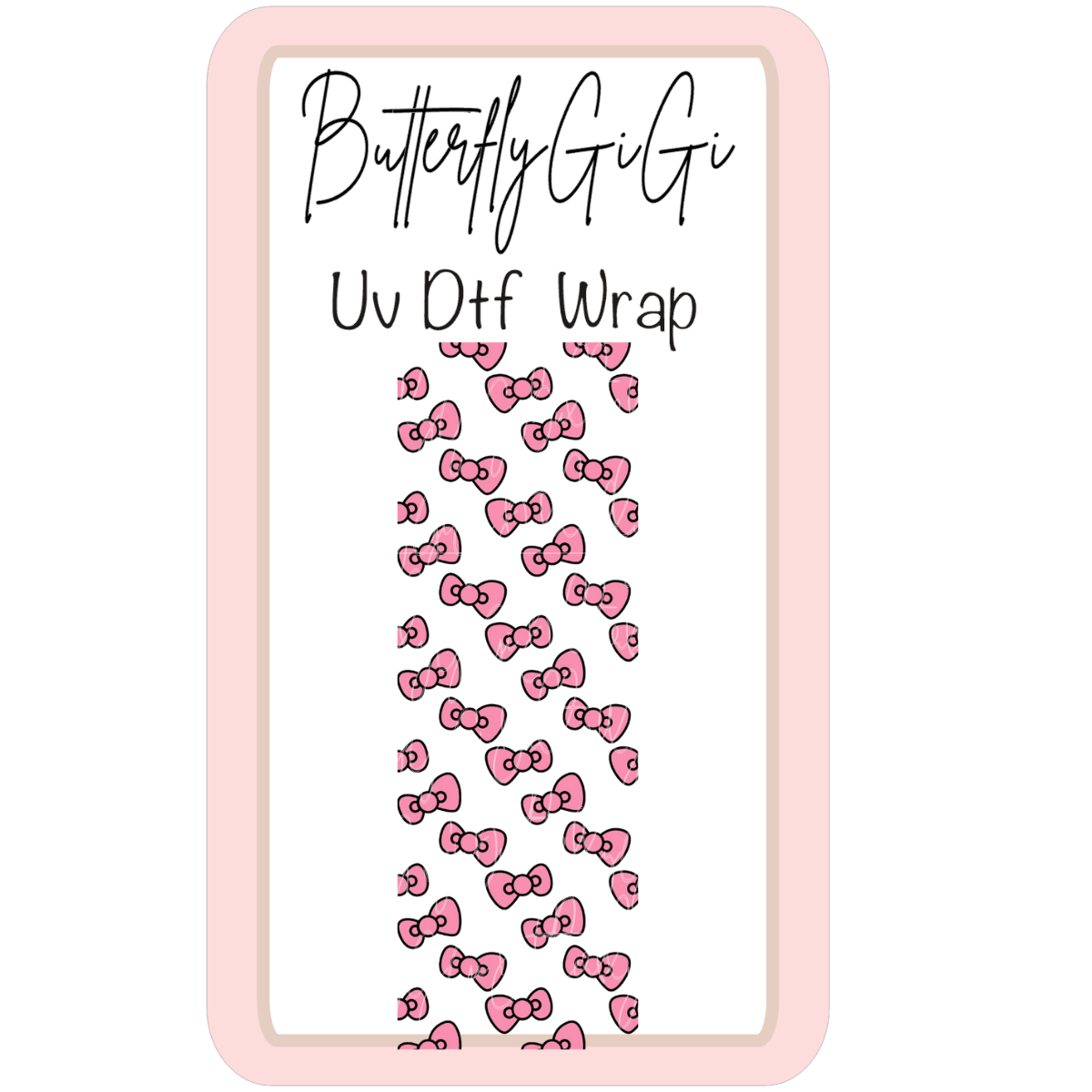 Wrap Kitty Pink Bow UV Dtf