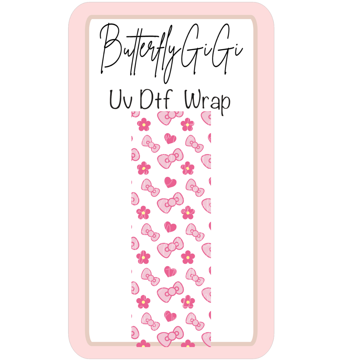 Wrap Kitty Bow Daisies UV Dtf