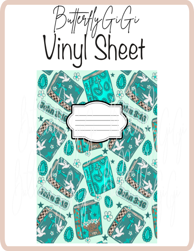 John 3.16 Teal Vinyl Notebook