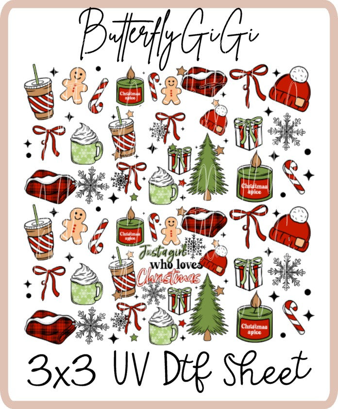 Just girl Xmas Uv Dtf Sheet