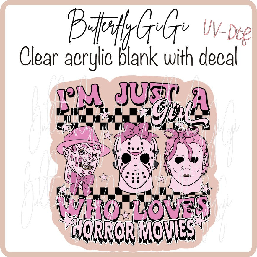 UVDTF Halloween Just girl Horror Movies