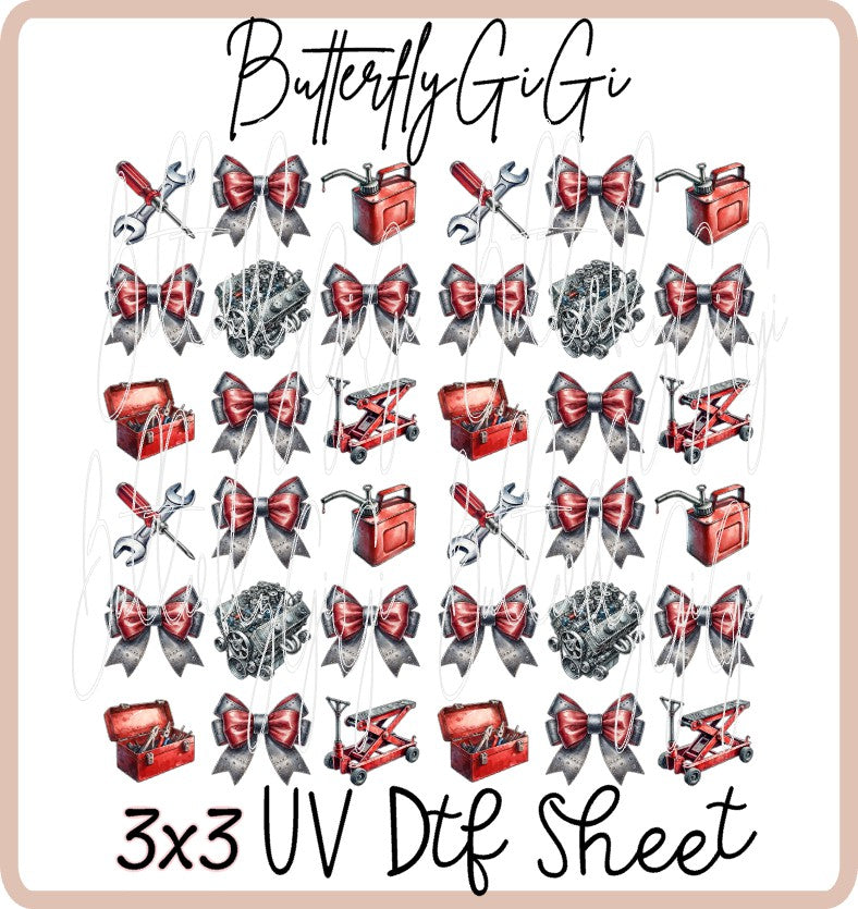 3x3 Mechanic Uv Dtf SHEET