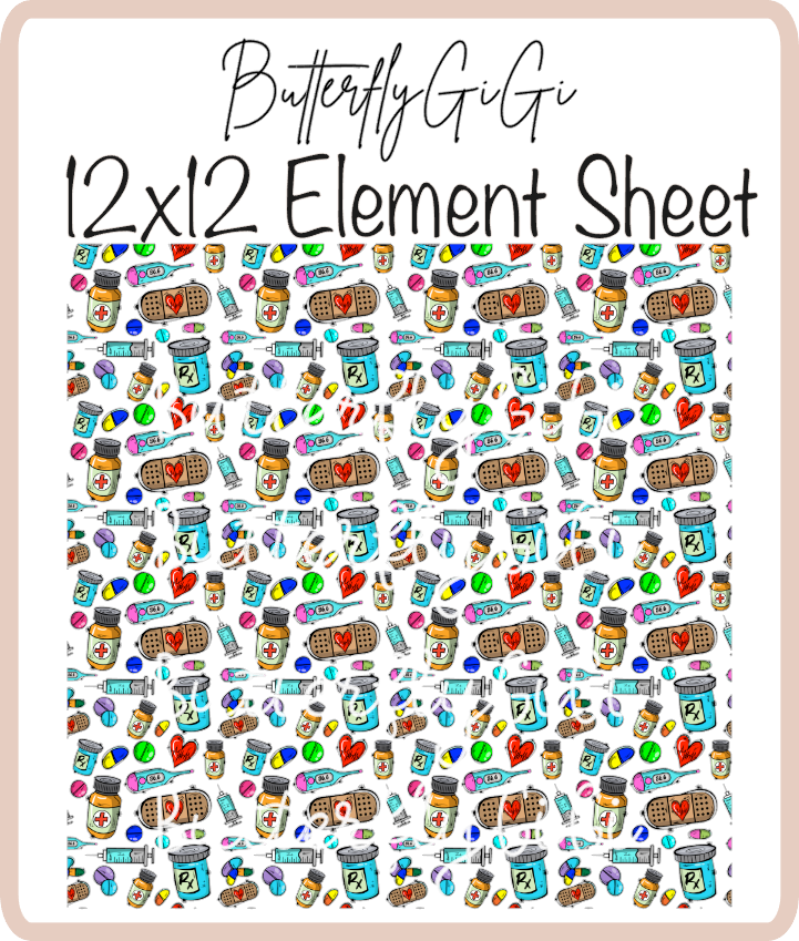 Medical Bright 12x12 UVDTF Element Sheet