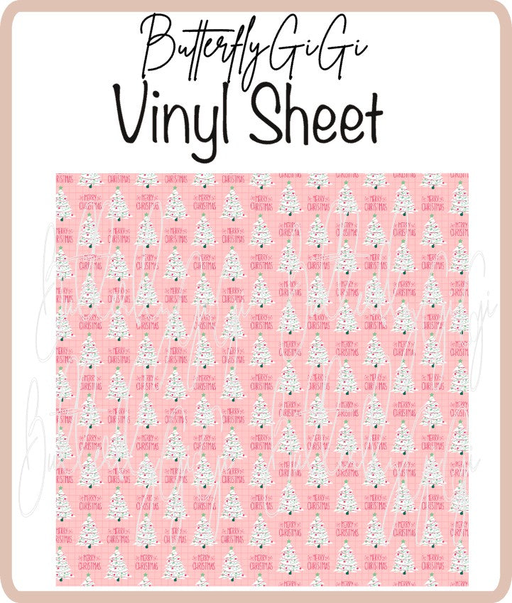 Vinyl Merry Christmas Festive Trees Sheet