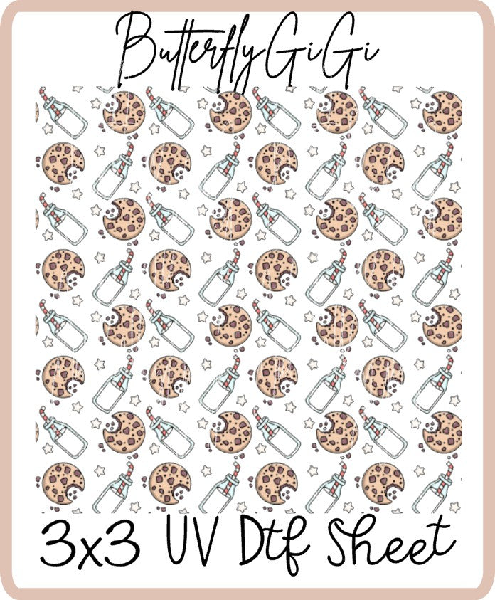 Milk Cookies Uv Dtf Sheet