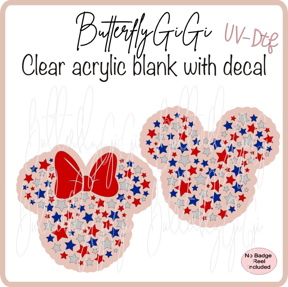 UVDTF Patriotic Mouse ears